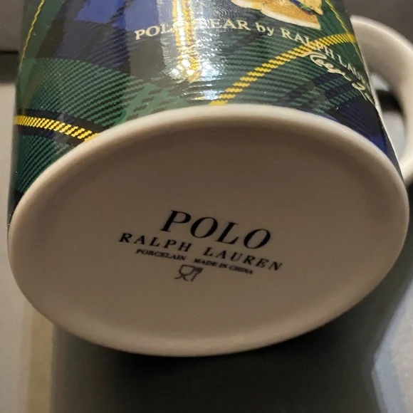 Ralph Lauren Highmoore Plaid Polo Bear Porcelain Coffee Mug, 14oz. NWIB - Picture 7 of 9
